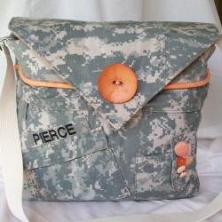 Recycled Army Shirt Diaper Bag "Digital"
