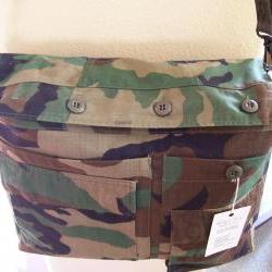 Recycled Army Shirt Daddy Diaper Bag- Woodland
